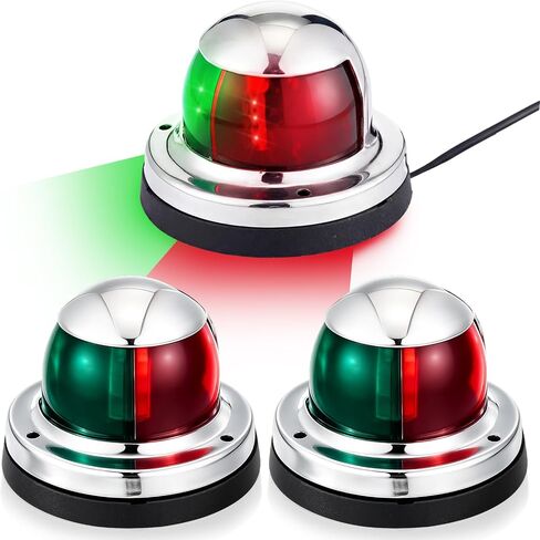 VIHOSE 2 جهاز كمبيوتر شخصى الفولاذ المقاوم للصدأ LED أضواء الملاحة قارب، الأحمر والأخضر البحرية الملاحة مصباح أضواء القوس قارب البحرية لركوب القوارب العائمة، يخت، سكيتر، القوارب الشراعية السريعة 12 فولت in Kuwait