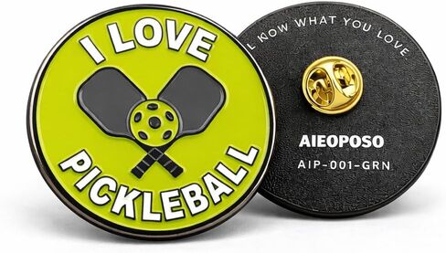 هدايا Pickleball شارة معدنية ذات دبوس - "l Love Pickleball" هوية قابلة للتجميع، ملحق دبوس Pickleball للاعبين والمشجعين ومجموعات المجتمع in Kuwait