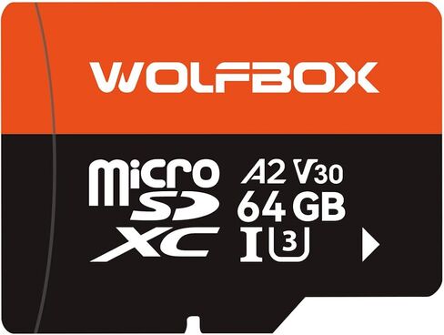 WOLFBOX 128GB microSD Card with Adapter, Up to 100MB/s, U3 A1 V30 High Transfer Speed, Supports 4K UHD Video Recording, Suitable for G840S / G930 Mirror Dash Cams in Saudi Arabia