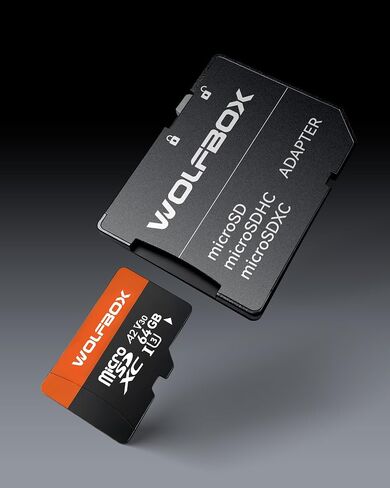 WOLFBOX 128GB microSD Card with Adapter, Up to 100MB/s, U3 A1 V30 High Transfer Speed, Supports 4K UHD Video Recording, Suitable for G840S / G930 Mirror Dash Cams in Saudi Arabia