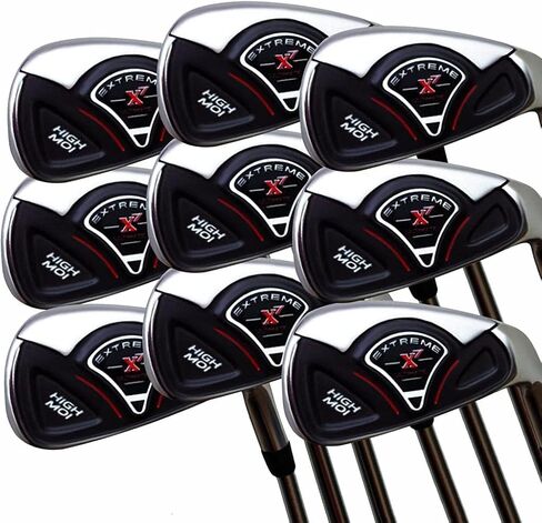 High MOI +2 inch Over XL Big & Tall Senior Men's Complete 9-Piece Iron Set (3-SW) Right Handed Senior Flex A Flex Club (Tall 6'3"+ / +2" Over) with Jumbo Black Pro Velvet Grip in Kuwait