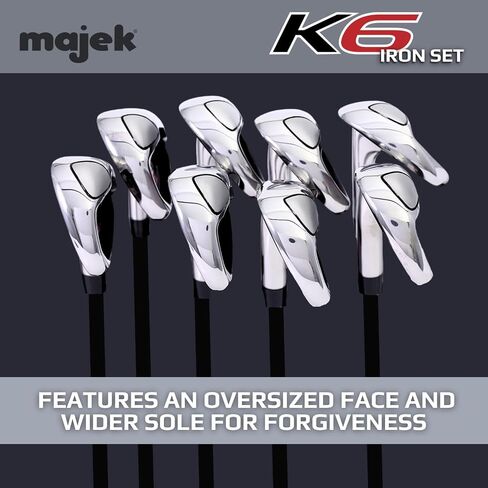مجموعة حديد Majek K6 للسيدات الكبار مجموعة كاملة مكونة من 8 قطع (4-PW، SW) يد يمنى ليدي فليكس L Flex Club (صغير - 5' إلى 5'3") in Kuwait