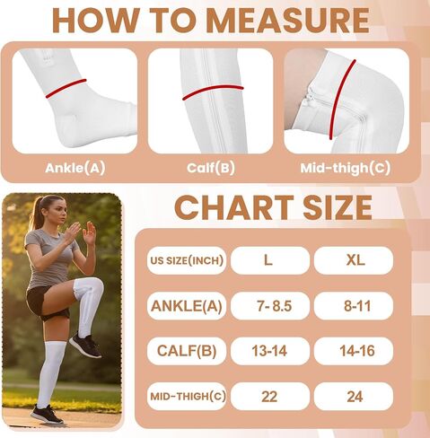 Twistover 4 أزواج النساء المفتوحة تو الفخذ عالية زيبر جوارب ضغط 15-20 Mmhg النايلون جوارب طويلة إلى الركب لتورم وذمة in Kuwait