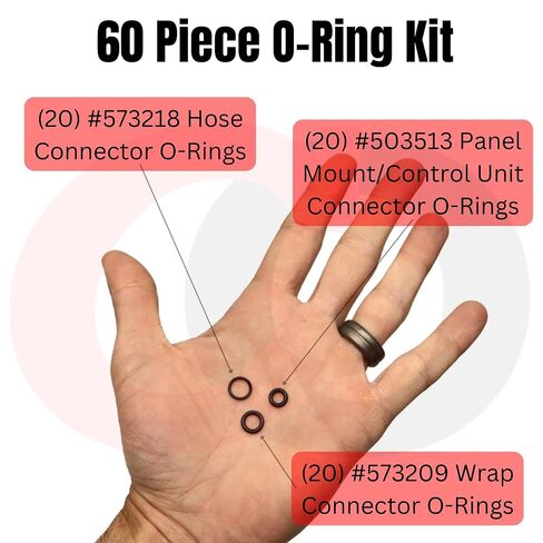 Captain O-Ring - مجموعة حلقات O بديلة مكونة من 60 قطعة #503555 لـ Game Ready GRPro 2.1 Med4 Elite in Kuwait