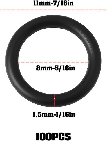 100 قطعة حلقات دائرية 5/16 "ID X 7/16" OD X 1/16 "حلقة دائرية من النتريل لمحرك هوائي هيدروليكي in Kuwait