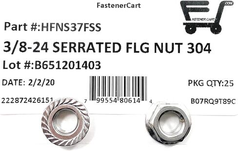 1/4-28 Stainless Steel Serrated Flange Lock Nuts 1/4-28 (25 Pcs) 304 Stainless in Kuwait