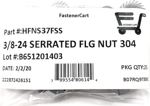 1/4-28 Stainless Steel Serrated Flange Lock Nuts 1/4-28 (25 Pcs) 304 Stainless in Kuwait
