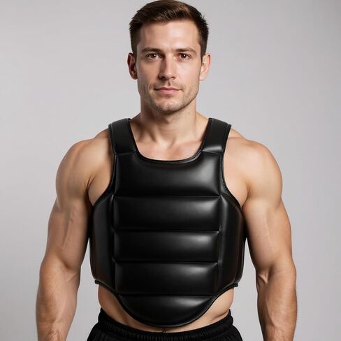 Karate Chest Protector, Reversible Boxing Body Protector, Taekwondo Chest Guard for Adults and Children, Black and White, XL in Kuwait