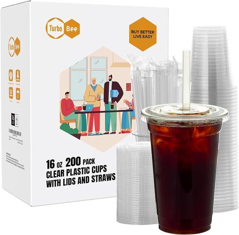 Turbo Bee Disposable Plastic Flat Lids for 12/16 OZ (92 MM) in Kuwait