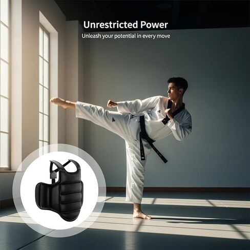Karate Chest Protector, Reversible Boxing Body Protector, Taekwondo Chest Guard for Adults and Children, Black and White, XL in Kuwait