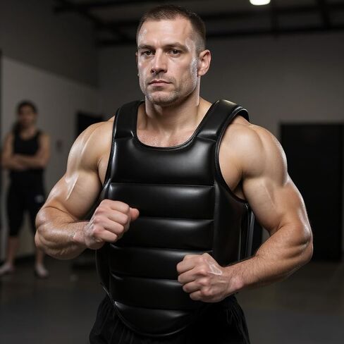 Karate Chest Protector, Reversible Boxing Body Protector, Taekwondo Chest Guard for Adults and Children, Black and White, XL in Kuwait
