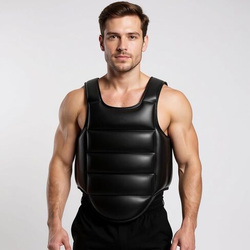 Karate Chest Protector, Reversible Boxing Body Protector, Taekwondo Chest Guard for Adults and Children, Black and White, XL in Kuwait