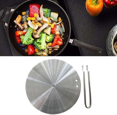 Heat Diffuser Stainless Steel Induction Diffuser Plates Compatible with Electric Gas Stove Glass Induction Heat Diffuser with Handle in Kuwait