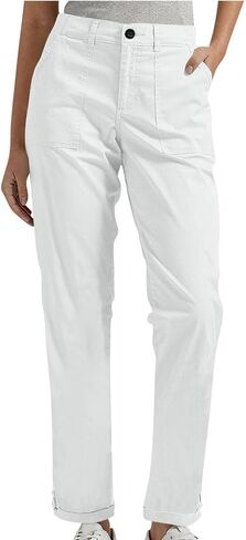 Cargo Pants for Women High Waisted Baggy Casual Button Travel Hiking Utility Straight Leg Trousers with Pockets in Kuwait