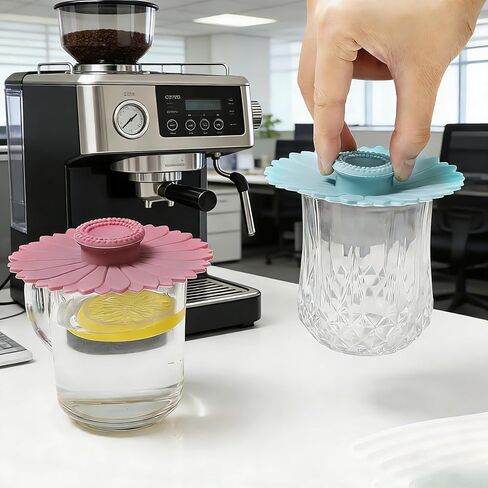 Silicone Cup Covers 3PCS set Sunflower Shape Silicone Lids for Mugs Cups Tea Pots Flexible Mug Covers Hot Cup Lids for Coffee Tea in Kuwait
