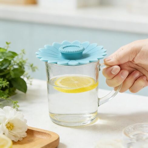 Silicone Cup Covers 3PCS set Sunflower Shape Silicone Lids for Mugs Cups Tea Pots Flexible Mug Covers Hot Cup Lids for Coffee Tea in Kuwait
