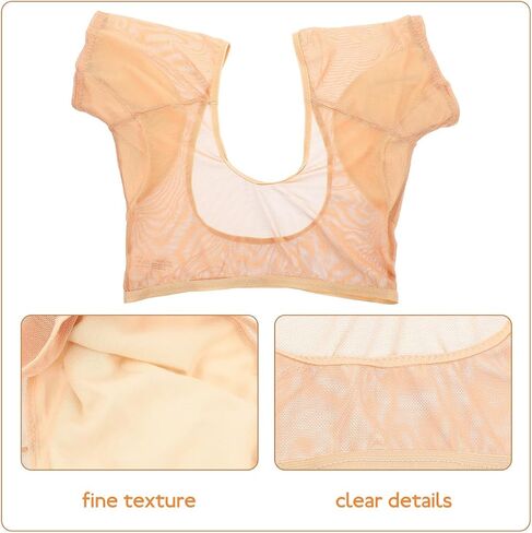 minkissy Armpit Sweat Vest Breathable Mesh Tops Underarm Armpit Sweat Pads for Women Armpit Sweat-proof Sweat-absorbent Vest-Skin Color in Kuwait