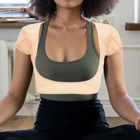 minkissy Armpit Sweat Vest Breathable Mesh Tops Underarm Armpit Sweat Pads for Women Armpit Sweat-proof Sweat-absorbent Vest-Skin Color in Kuwait