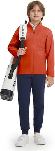 M MAELREG Full Zip Fleece Lined Jacket for Kids Lightweight Water Resistant Coat Boys Winter Long Sleeve Jackets with Pockets in Kuwait