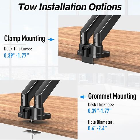 MOUNTUP Ultrawide Monitor Arm for 17-43 inch Curved Screen, Holds up to 33 lbs, Heavy Duty Monitor Desk Mount, Adjustable Gas Spring Arm, Computer Monitors Stand for Desk, VESA Mount in Kuwait