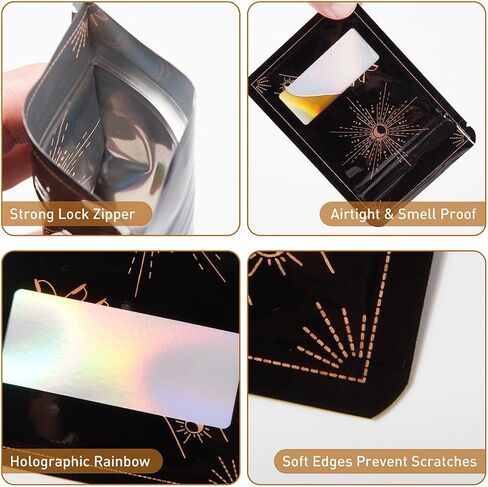 100 Pack Smell Proof Bags 3 x 4 Inch Resealable Mylar Bags for Foil Pouch Bag Flat Bag Tarot Design in Kuwait
