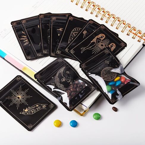 100 Pack Smell Proof Bags 3 x 4 Inch Resealable Mylar Bags for Foil Pouch Bag Flat Bag Tarot Design in Kuwait