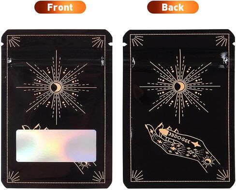 100 Pack Smell Proof Bags 3 x 4 Inch Resealable Mylar Bags for Foil Pouch Bag Flat Bag Tarot Design in Kuwait