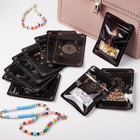 100 Pack Smell Proof Bags 3 x 4 Inch Resealable Mylar Bags for Foil Pouch Bag Flat Bag Tarot Design in Kuwait