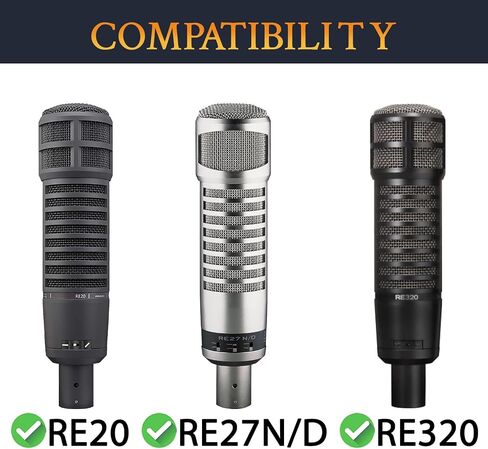 SOULWIT Pop Filter for Electro-Voice RE20/RE27/RE320, Protective Mic Cover Windscreen Foam - Black in Saudi Arabia