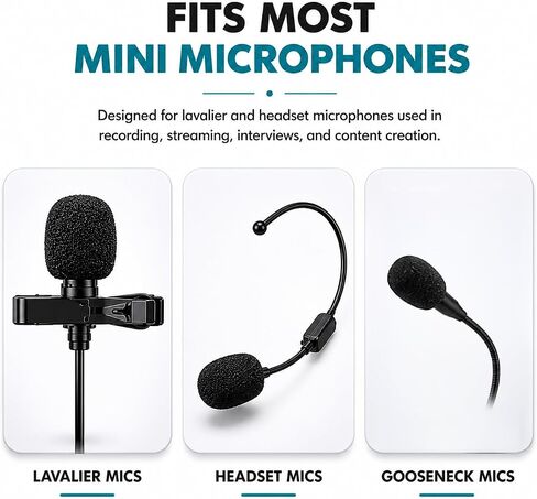 Movo F1/4 Lavalier Microphone Foam Windscreens, 5-Pack Replacement Lav Mic Pop Filters – Fits 4–6mm Mic Capsules, Compatible with RØDE smartLav+, Lavalier GO, Shure MVL, LV4, Sanken COS-11D in Kuwait
