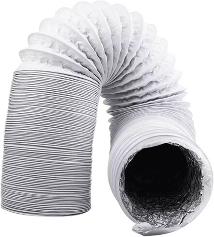 خرطوم أنابيب ألومنيوم PVC مرن لمجفف الملابس، غطاء الطباخ، مروحة الشفط، تكييف الهواء - 600 سم (234 بوصة) لون الحليب، قطر 40 سم، كفاءة تدفق الهواء العالية in Kuwait