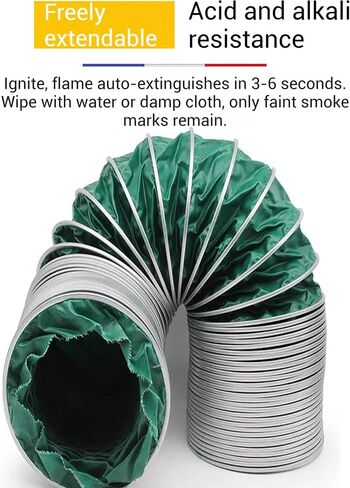 خرطوم أنابيب مرن - أنبوب تهوية ثلاثي المقاومة للمطابخ والحمامات وورش العمل والدفيئات الزراعية - متين وقابل للقطع بطول 500 سم وقطر 125 مم، درجة تجارية in Kuwait
