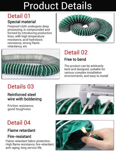 Flexible Duct Hose - Three-Proof Vent Pipe for Kitchens, Bathrooms, Workshops & Greenhouses, 500cm Cuttable Ducting, 125mm Diameter, Commercial Grade Airflow Solution in Kuwait