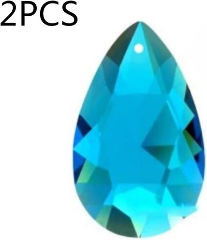 منشور ثريا كريستال، صائد الشمس، قطعتين 38 مم ملون K9 Suncatchers كريستال منشوري قلادة إسقاط أجزاء مصباح معلق ديكور المنزل (بحيرة زرقاء) in Kuwait