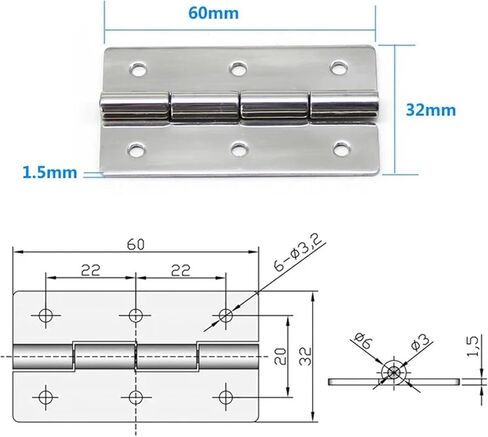 Hinge Stainless Steel 304 Switch Cabinet Door Hinge CL253-26 1Pcs in Kuwait