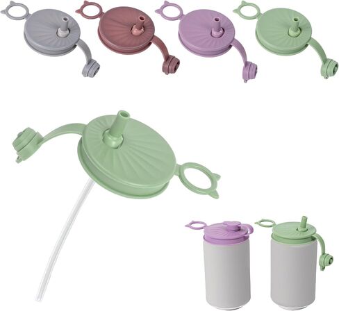 Yuoyar 4 Packs Silicone Soda Can Lids with Straw - Reusable can covers for soda - Can Toppers to Keep Carbonation (Color Mix 2) in Kuwait