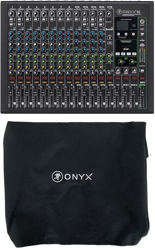 حزمة توفير الصوت: (1) خلاط تناظري Mackie ONYX16 ذو 16 قناة مع USB متعدد المسارات/3 نطاقات EQ + حزمة بلوتوث مع (1) غطاء غبار Mackie Onyx16 لخلاط Onyx 16 (عنصران) in Kuwait