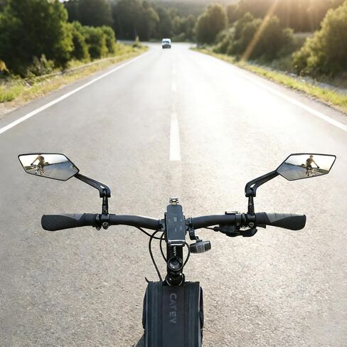 bike mirror handlebar mount 360° Adjustable Safety Bicycle Rear View Mirrors Scratch Resistant Glass Lens Bicycle Universal Fit Accessories 2 Pack in Kuwait