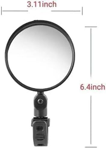 2Pcs Adjustable Bicycle Rear View Mirror, Universal Handlebar Mount, Wide Angle Convex Safety Mirror for Bikes Road Mountain Bike in Kuwait