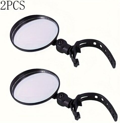 2 Pieces Bike Mirror Cycling Rear Mirror Adjustable 360 Degree Rotatable Handlebar Rearview Bicycle Mirrors Shockproof Wide Angle for Most Mountain Road Bike in Kuwait