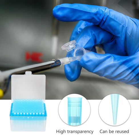 ULTECHNOVO Disposable 1ml Filter Tip Pipette- Extended 000ul Filter Tip- Easy to Use for Lab Experiment (5 Boxes, Each Box 96pcs) in Kuwait