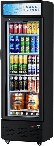 20.8''W Commercial Refrigerators, 11 Cu.ft. Glass Door Beverage Refrigerators Commercial Fridge Upright Display Cooler with Soft LED Light and Adjustable Shelves for Restaurant Grocery Stores in Kuwait