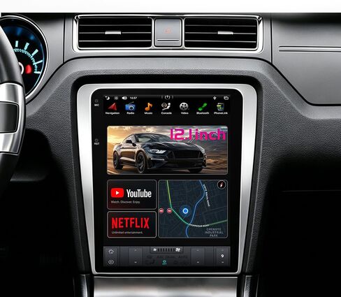 12.1 Inch Touch Screen for Ford Mustang 2010 2012 2013 2014 Radio Android Car Stereo with Wireless Carplay & Android Auto Support OEM Camera+WiFi+GPS+FM/AM+BT+DSP (PX6 Hexa Core 4+64GB) in Saudi Arabia