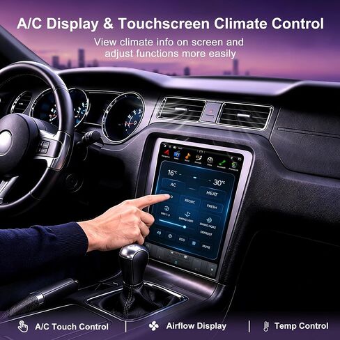 12.1 Inch Touch Screen for Ford Mustang 2010 2012 2013 2014 Radio Android Car Stereo with Wireless Carplay & Android Auto Support OEM Camera+WiFi+GPS+FM/AM+BT+DSP (PX6 Hexa Core 4+64GB) in Saudi Arabia