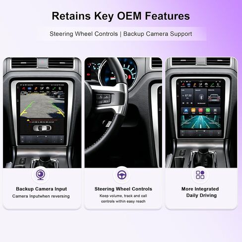 12.1 Inch Touch Screen for Ford Mustang 2010 2012 2013 2014 Radio Android Car Stereo with Wireless Carplay & Android Auto Support OEM Camera+WiFi+GPS+FM/AM+BT+DSP (PX6 Hexa Core 4+64GB) in Saudi Arabia