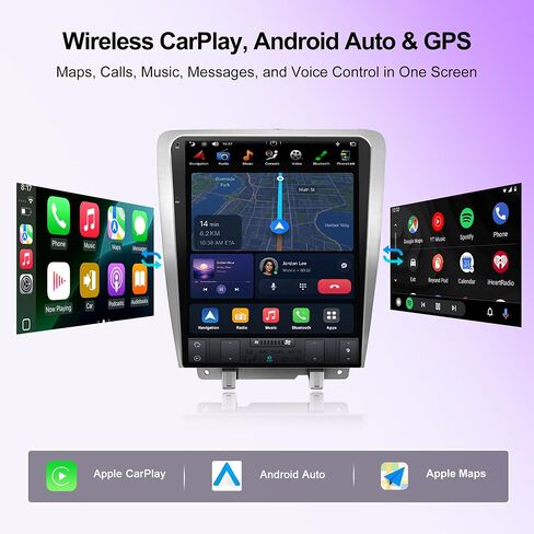 12.1 Inch Touch Screen for Ford Mustang 2010 2012 2013 2014 Radio Android Car Stereo with Wireless Carplay & Android Auto Support OEM Camera+WiFi+GPS+FM/AM+BT+DSP (PX6 Hexa Core 4+64GB) in Saudi Arabia