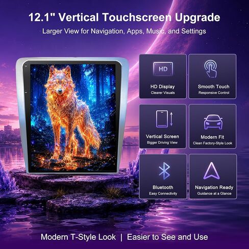12.1 Inch Touch Screen for Ford Mustang 2010 2012 2013 2014 Radio Android Car Stereo with Wireless Carplay & Android Auto Support OEM Camera+WiFi+GPS+FM/AM+BT+DSP (PX6 Hexa Core 4+64GB) in Saudi Arabia