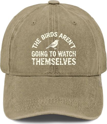 The Bird aren't Going to Watch Themselves Birdwatching Hats for Men Soft Washed in Kuwait