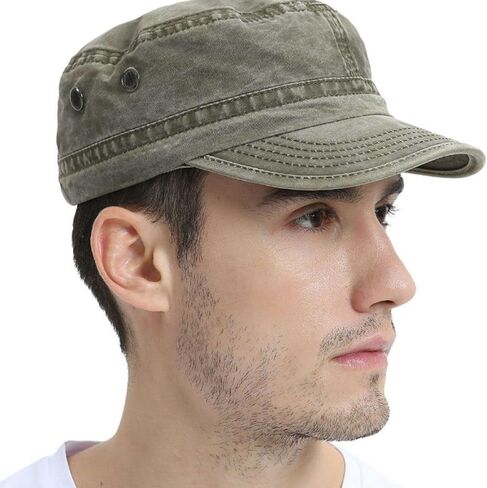 Army Cap Classic Adjustable Men's Sun Male Vintage Unisex Polyester Outdoor Sports Casual Sun Hat(Army Green) in Saudi Arabia