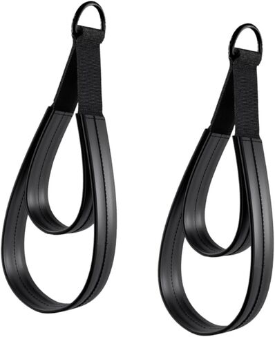 Pilates Double Loop Straps for Reformer, Comfortable Grip Nonslip Cotton Blend Straps for Improve Flexibility Strength Dexterity Ankle Legs, 2 Pcs in Kuwait